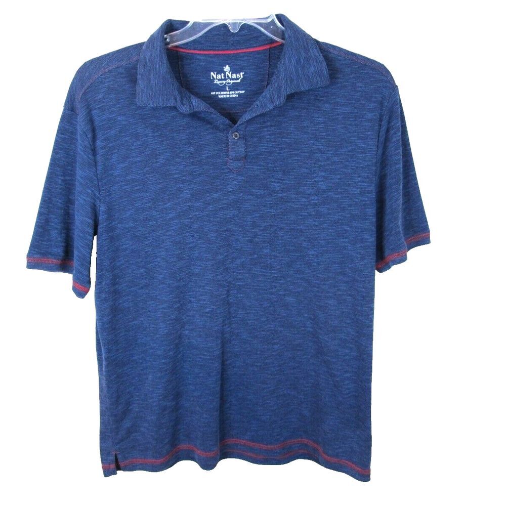 Nat Nast Luxury Originals Short Sleeve‎ Polo Shirt Men's Large Blue Casual